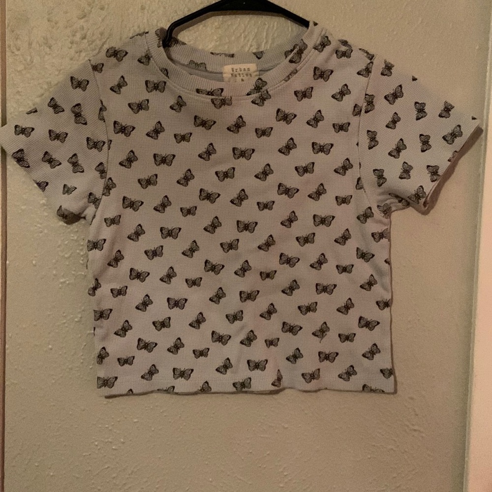 Urban nation butterfly crop-top